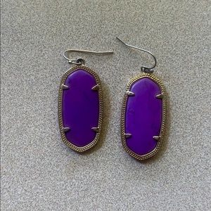Kendra Scott purple and gold earrings